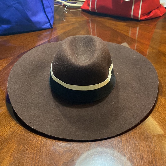 Forever 21 Women Straw Hat Wool Winter Floppy Brown - Picture 2 of 4